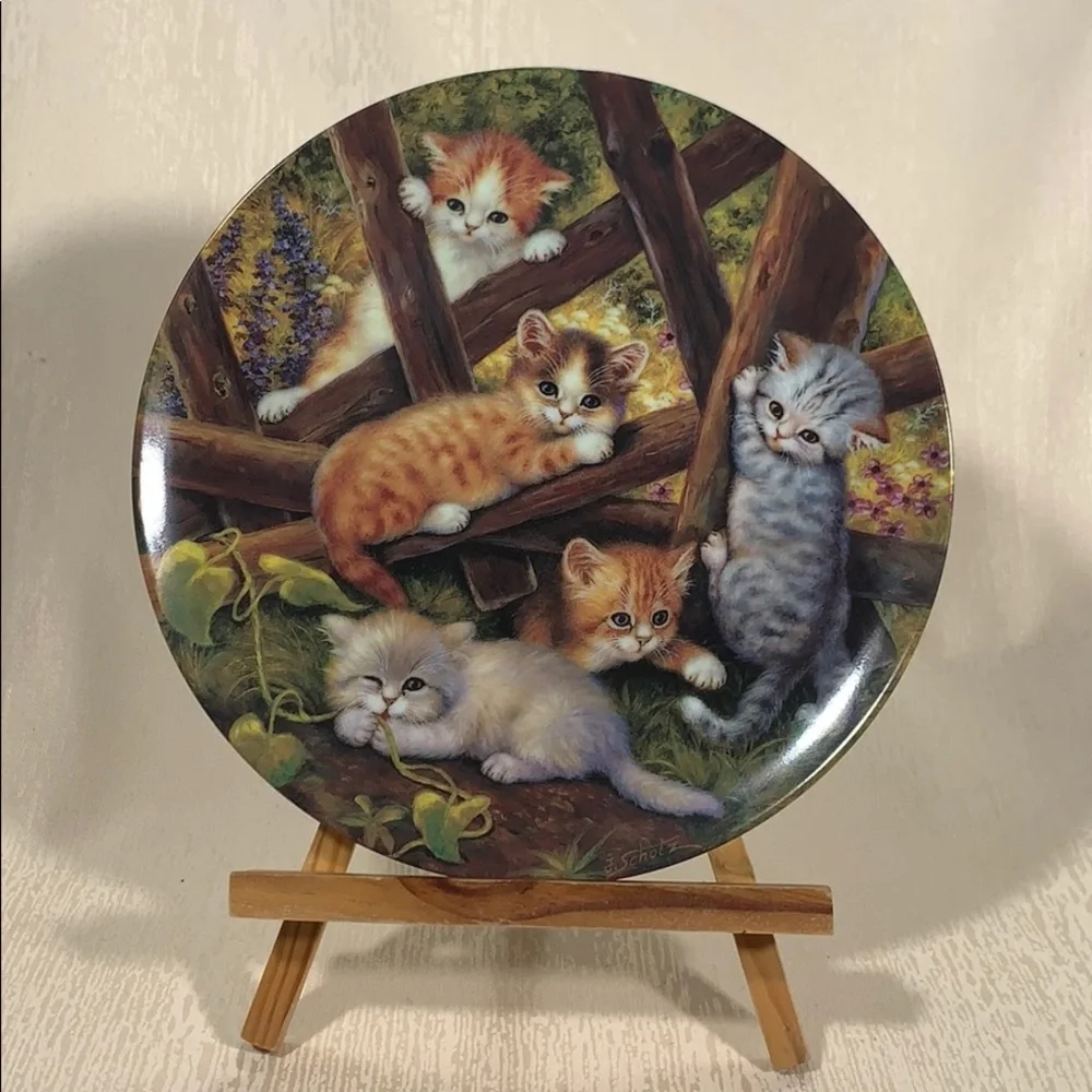 “At the Garden Fence” Kitten/Cat Collector Plate